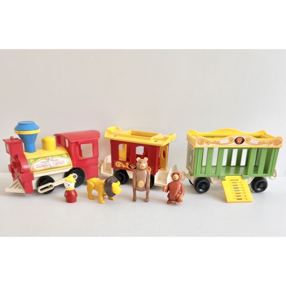 Fisher-Price Little People Circus Train 7 Piece Set #991 Vintage 1973
